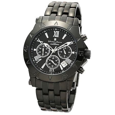 [ サルバトーレマーラ ] Salvatore Marra 腕時計 メンズ アナログ 男性用 クロノグラフ 防水 ブラック SS-BKBK