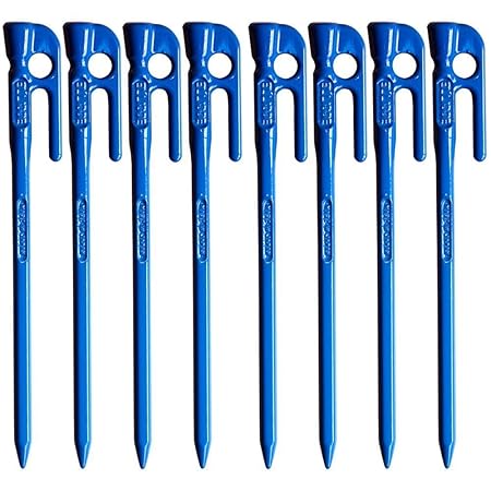 エリッゼ(ELLISSE) 鍛造ペグ エリッゼステーク 28cm ブルー粉体塗装 8本セット MK-280BL MADE IN JAPAN