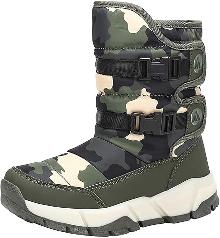 [Putu] スノーブーツ キッズ ジュニア ブーツ 女の子 男の子 防水 保暖 子供 スノーシューズ ウインターブーツ 19.0cm