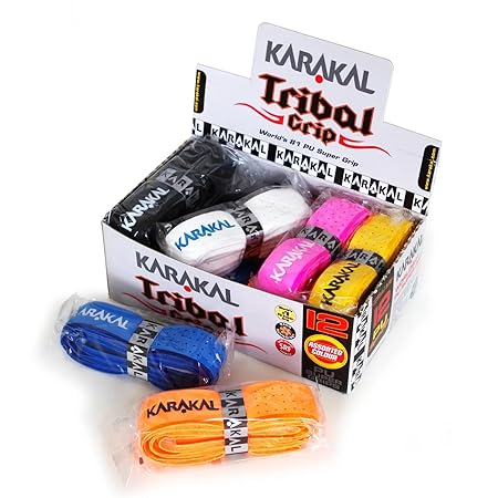 KARAKAL/カラカル KARAKAL(カラカル) グリップ 全ラケットスポーツ対応 PU SUPER TRIBAL 12個1セット 680 黒 ピンク 水色 オレンジ 赤 青 黄緑 黄色 白
