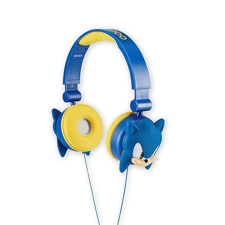 Sonic The Hedgehog 子供用オーバーイヤーヘッドフォン - 調節可能なヘッドバンド、ステレオサウンド、絡まないケーブル、ボリュームコントロール、3.5mmジャック - 学校、自宅、旅行に最適