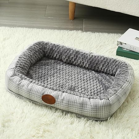 [JUI3N] 柔らかい 犬 猫 ベッド 洗える 小型犬 夏用 オールシーズン おしゃれ かわいい ペットベッド 犬用ベッド 防水 破れない 中型犬 猫 犬 50*40cm クッション 猫用ベッド ふわふわ グレー ペットソファー 滑り止め 猫グッズ 犬グッズ