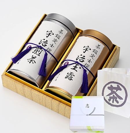 きよ泉 香典返し 志熨斗付き 宇治茶ギフト 150g×2 玉露 煎茶 宇治茶 高級ギフト 緑茶セット 手提げ付き 茶葉 お茶ギフト お返し 仏事用