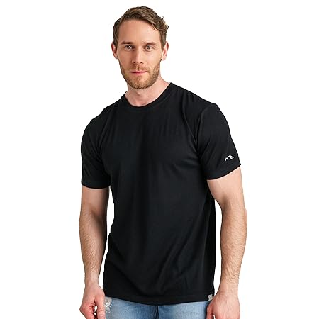 Merino.tech メリノウール Tシャツ メンズ - 100%オーガニックメリノウール アンダーシャツ 軽量ベースレイヤー US サイズ: Large カラー: ブラック
