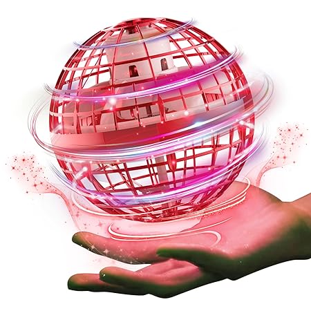 Gimamaフライングボール ジャイロ 飛行ボールトイ UFOおもちゃ ブーメランスピナー LEDライト付き クリスマス 人気を集めているプレゼント (赤)