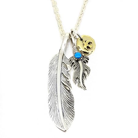 [verante] ネックレス シルバー 925 フェザー チェーン ターコイズ イーグル マーク ネイティブ アメリカン メンズ
