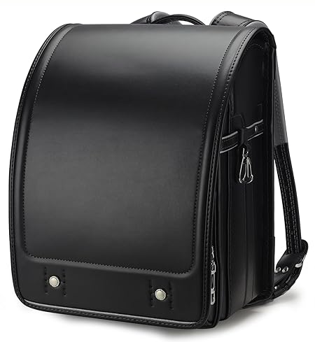 [バオバブの願い] 軽量 ランドセル 男の子 女の子 高級合皮 大容量 自動ロック 防水仕上げ schoolbag 通学 入学お祝い A4フラットファイル対応 小学生通学鞄 Bab-RnG58 (NEWブラック)