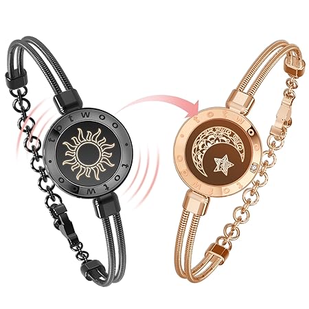 [TOTWOO] 遠距離タッチペアブレスレット 愛を伝える ステンレス スマートブレスレット 振動通知 カップル ギフト 誕生日 記念日