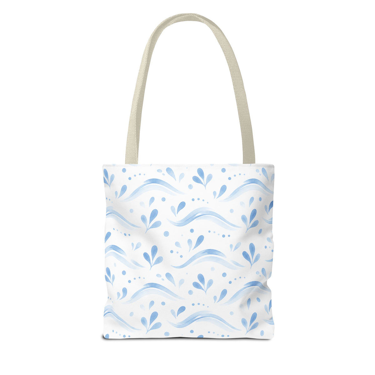 Personalized Blue Floral Print It Your Way Tote Bag