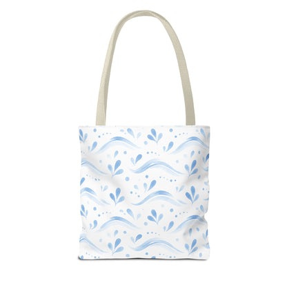 Personalized Blue Floral Print It Your Way Tote Bag