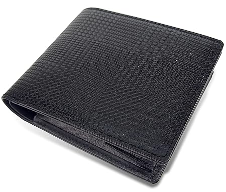 [栃木レザー] 二つ折り財布 メンズ 日本製 グレンチェック 4OO3458 (black)