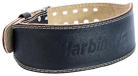 Harbinger 4 Inch Padded Leather Belt Black (XL)（94-107cm）