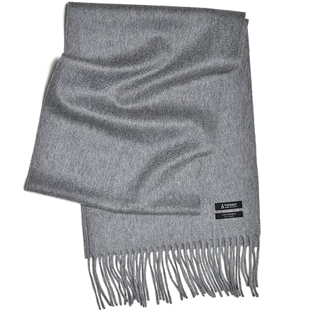 [TAVARAT] [タバラット] マフラー メンズ カシミヤマフラー カシミヤ 100％ 日本製 起毛 毛布の町のカシミヤ (グレー)
