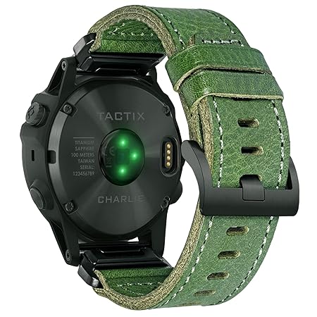 Hemsut ガーミンウォッチバンド 22MM Fēnix/Instinct/Approach/MARQ/Quatix/D2/Forerunner/Enduroシリーズ用 イタリア本革製スマート・ウオッチバンド アップグレードされたコネクタ ガーミンのクイックフィットver 交換ベルト 男女兼用