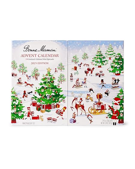 Bonne Maman 2022 Limited Edition Advent Calendar, 23 Mini Fruit Spreads and 1 Honey
