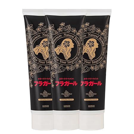 フラガールカラートリートメント ナチュラルブラック【同色3本セット】ノンジアミン ノンシリコン ノンパラベン ノンアルコール 白髪染め 無添加