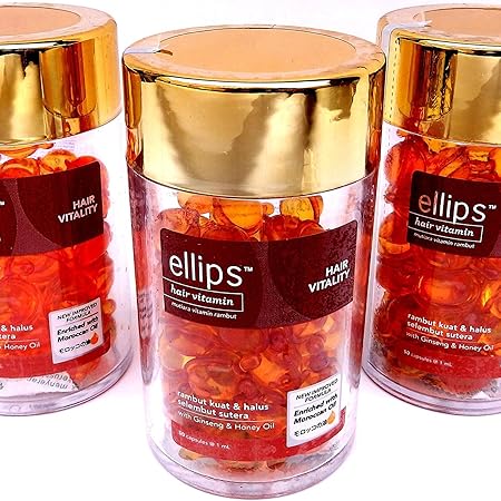 エリプス(Ellips) ヘアビタミン ブラウン ボトル(50粒入)× 3 個セット[並行輸入品]