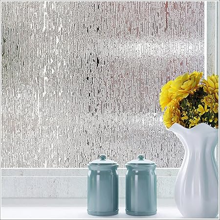 LoveHomeCandy 窓 めかくしシート 窓ガラス 目隠しシート 窓用フィルム 窓ガラスフィルム ステンドグラス シール はがせる 断熱 遮光 結露防止 紫外線UVカット 飛散防止 浴室 風呂 玄関目隠し 水で貼る 貼り直し可能 おしゃれ (90x500cm,G1)