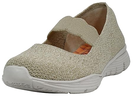 Skechers レディース Seager パワーヒッター, ナチュラル, 6.5