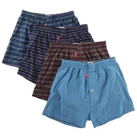 [ビー・ブイ・ディ] ニット トランクス メンズ 前開き 3枚 4枚 セット パンツ 下着 インナー アンダーウェア 吸汗速乾 [ ランダム４枚セット Mサイズ ]