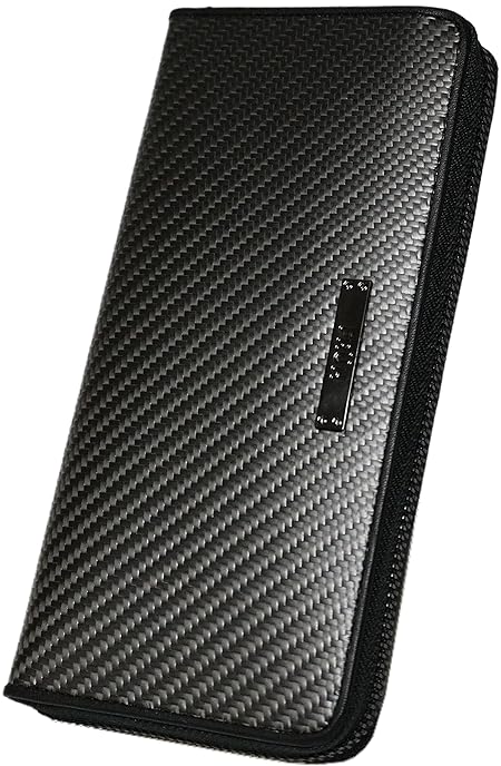 [ベルクート] ブラック F 大人 紳士 本革 牛革 長財布 財布 カーボン レザー ロング ウォレット メンズ レディース 男性 女性 ラウンドジップ ラウンドファスナー 長サイフ 大容量 多機能 革 サイフ 0010048a-F-003g